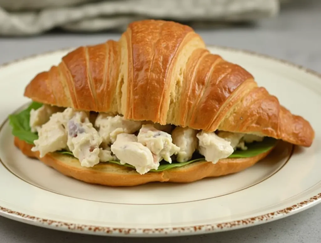 a croissant sandwich on a plate