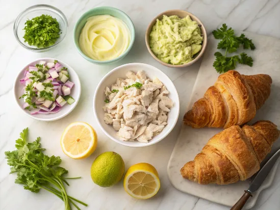 chicken salad on croissants​