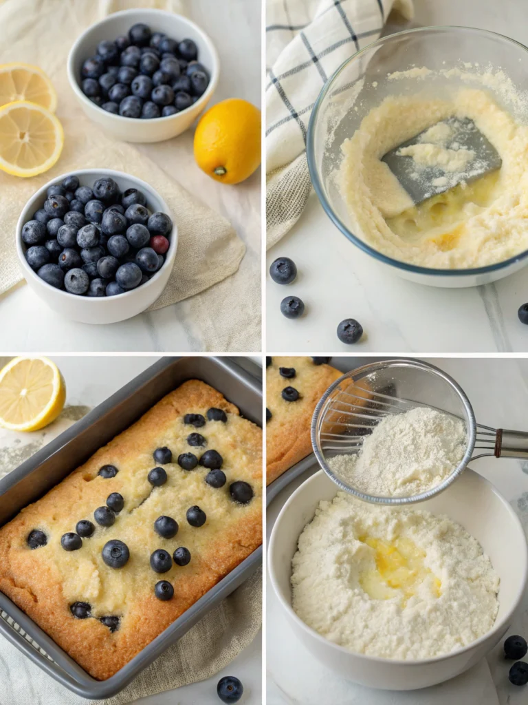 Blueberry Lemon Ricotta Pound Cake step by step