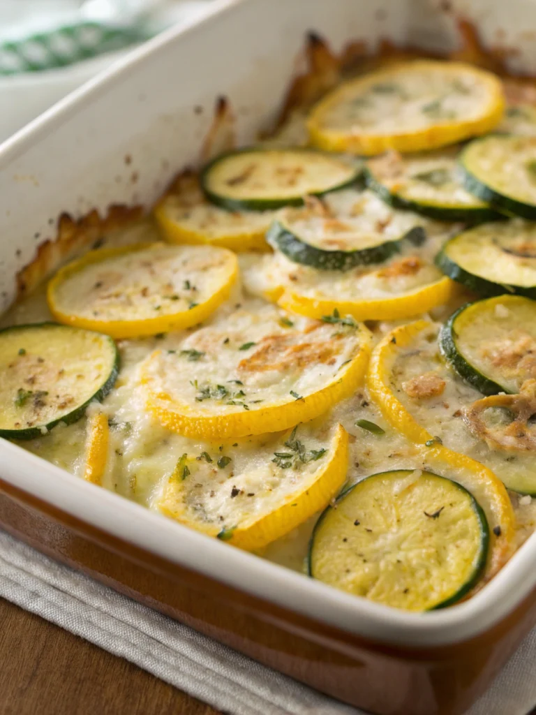 Zucchini and Yellow Squash Au Gratin